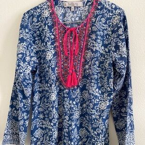 Bella Tu Embellished Baby Blue  TV op blouse